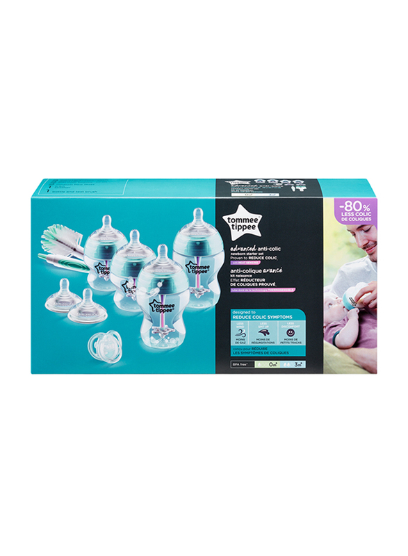 Tommee Tippee Advanced Feeding Bottles Newborn Starter Kit for Boy, Teal