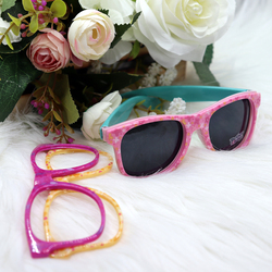 ديزني ماي ليتل بوني طقم نظارات شمسية للبنات، مع إطار قابل للتبديل، 4 قطع، زهري/أصفر
