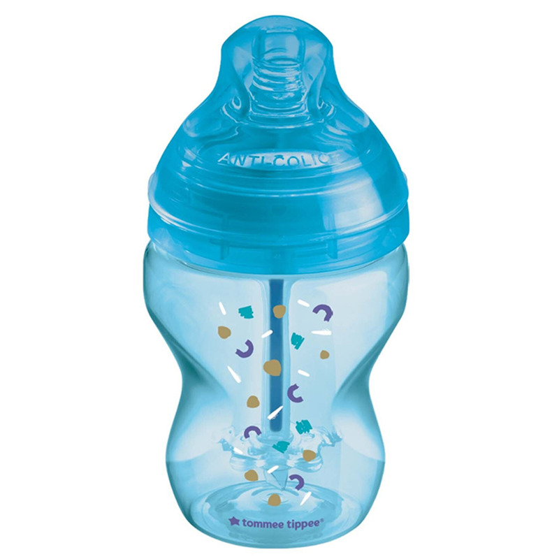 Tommee Tippee Anti-Colic Advanced Feeding Bottle, 260ml, Blue