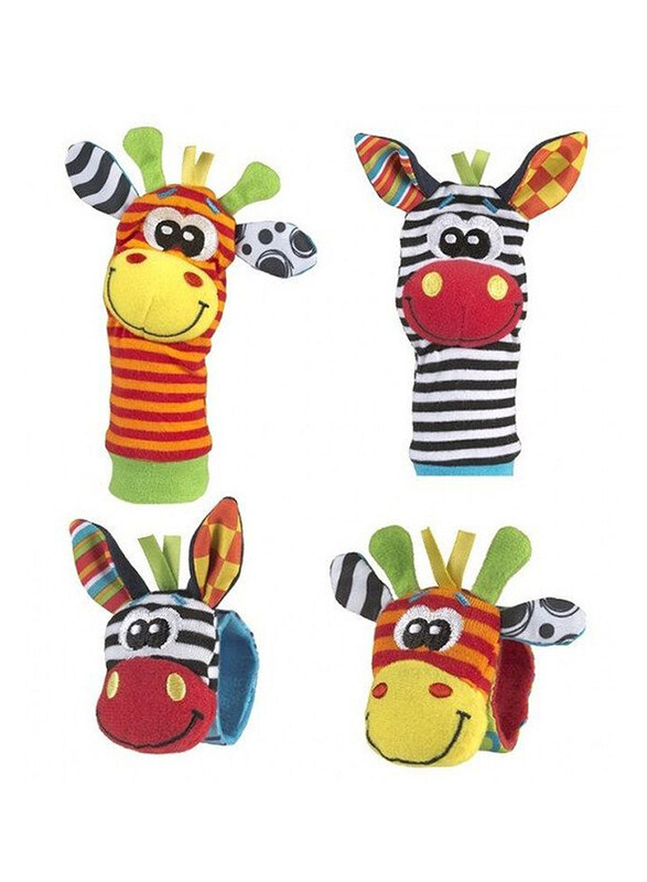 Playgro Jungle Wrist Rattle & Foot Finder Bracelets & Socks for Babies, Multicolour