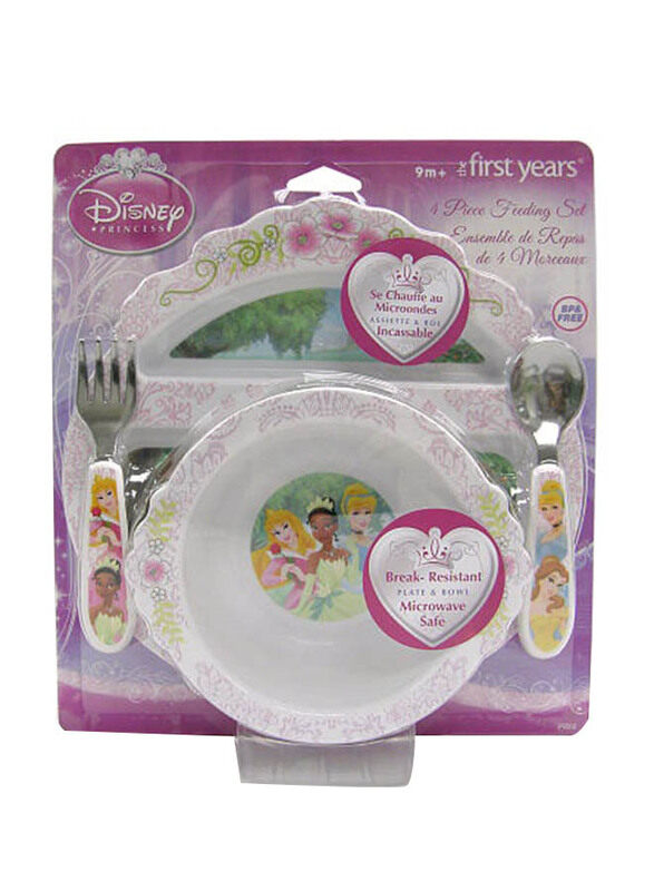 

The First Years Princess Feeding Set with Flatware, 4-Piece, Multicolour