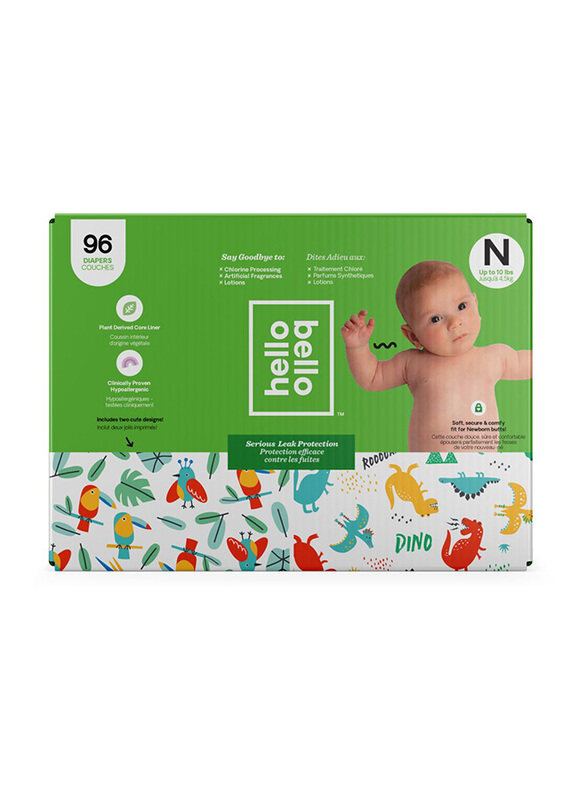 

Hello Bello Parrots & Dinos Club Box Diapers, N, 4-5 kg, 96 Count