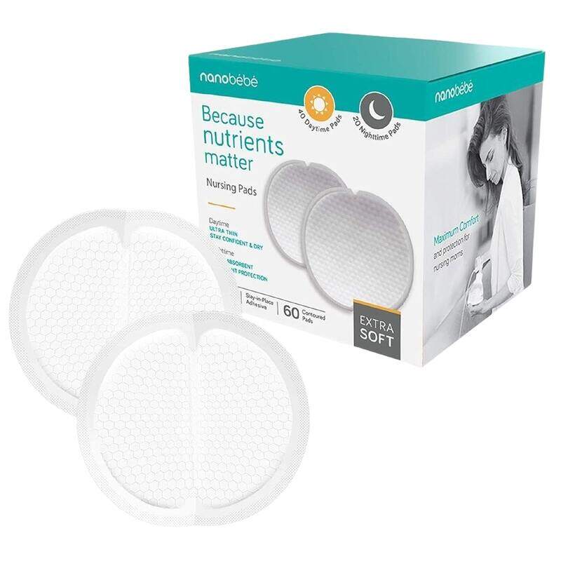 

Nanobebe Day Night Nursing Pads, 60 Pieces, White