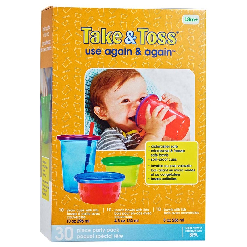 The First Years Take & Toss Party Pack, 30 Pieces, 18+ Months, Multicolour