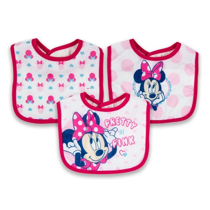 

Disney Minnie Cotton Bibs, 3 Piece, Pink