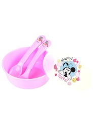 Disney Baby Feeding Bowl, Fork & Spoon Set, Pink