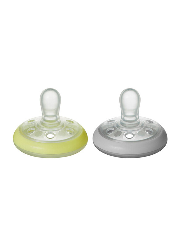 

Tommee Tippee Closer To Nature Night Soother Pack of 2, Yellow/Grey