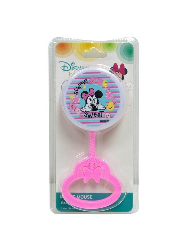 Disney Minnie Mouse Baby Rattle Toy, Pink