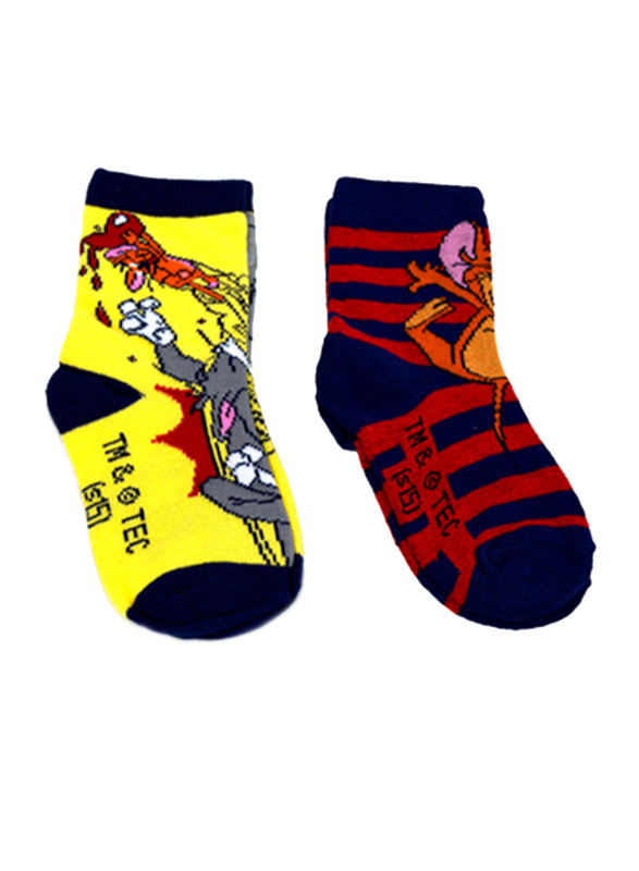 Warner Bros DC Comics Tom & Jerry Socks for Boys, 3-Pairs, 2-8 Years, Assorted Color