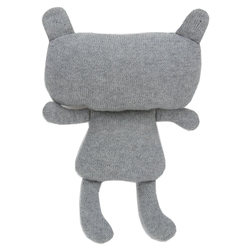 Pluchi James Skinny Blanket with Bear Toy, Grey