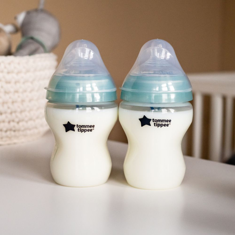 Tommee Tippee Anti-Colic Advanced Baby Feeding Bottle, 2 x 260ml, Clear