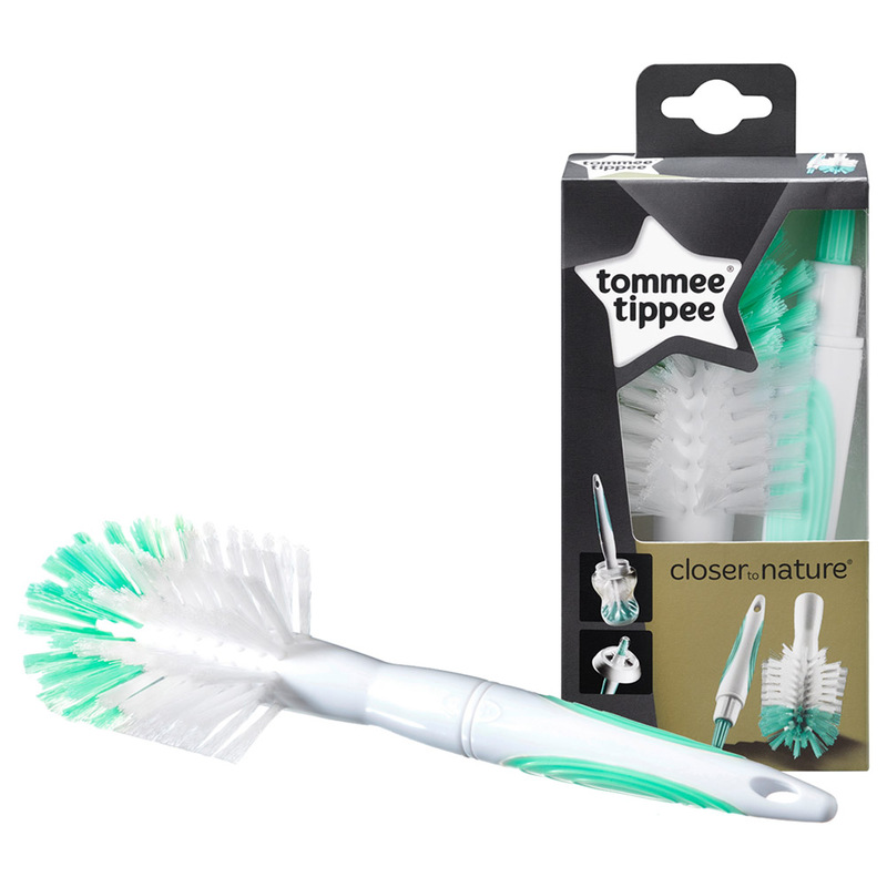 Tommee Tippee Closer to Nature Bottle Brush and Teat Brush, Green/White