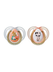 Tommee Tippee Moda Soother Pack of 2 -Girl , Orange