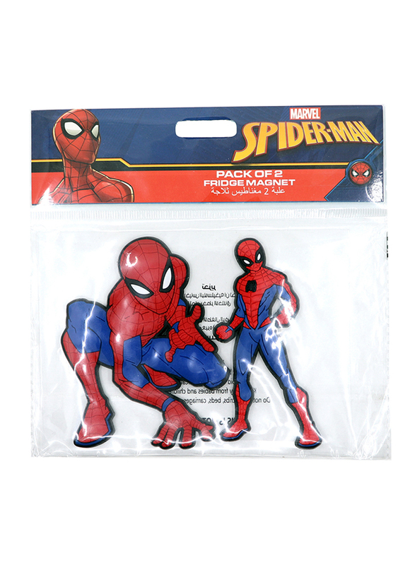 Marvel Spider-Man Soft PVC Fridge Refrigerator Magnet For Boys, 2 Pieces, Multicolor