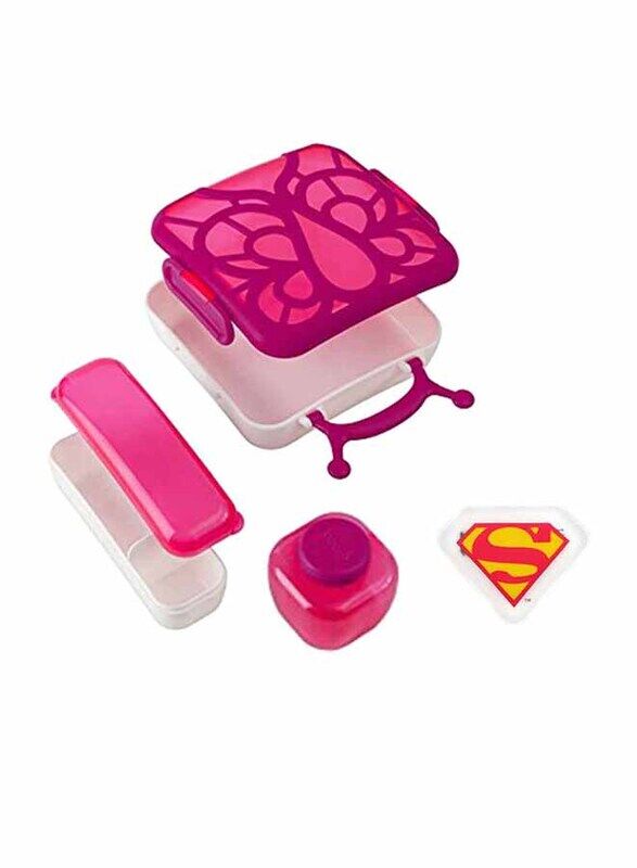 

Bento Butterfly Lunch Box + Cold Pack, Dark Pink