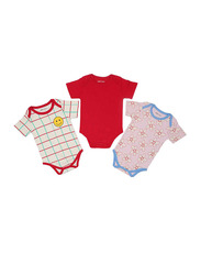 Aiko Printed Bodysuit Set for Baby Unisex, 3 Pieces, 12-18 Months, Multicolour