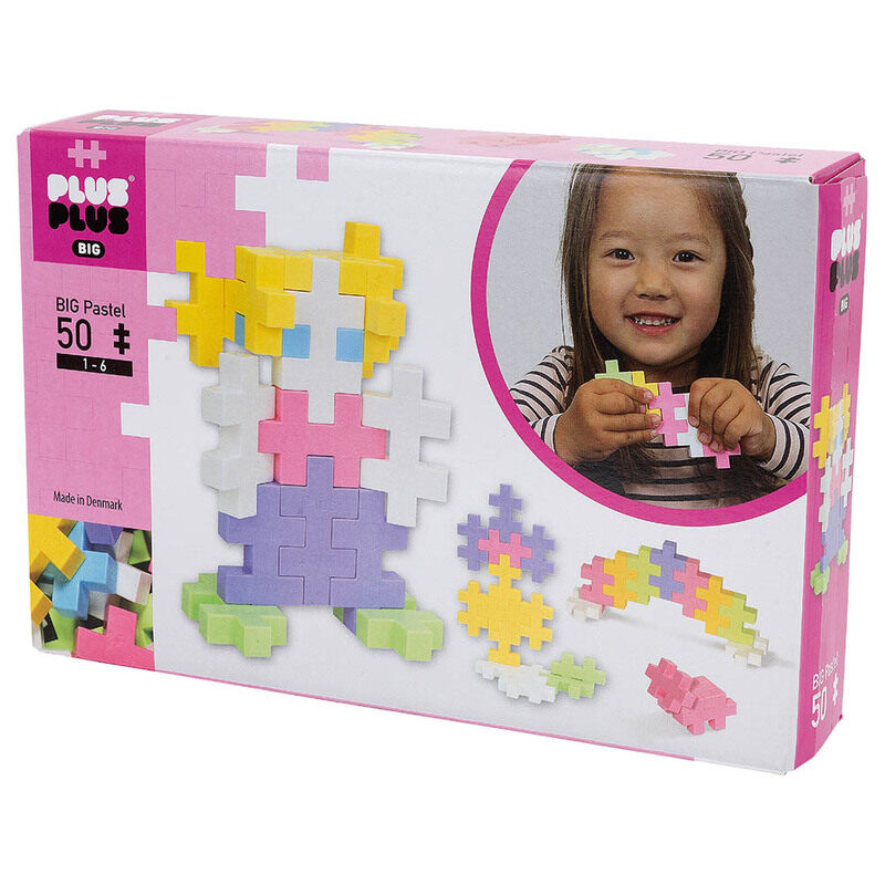 

Plus Plus Big Pastel Mix Building Set, 50 Pieces, Ages 1+