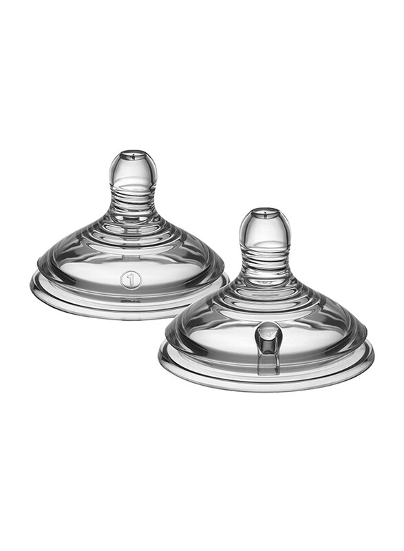 

Tommee Tippee Closer to Nature Teats, Slow Flow x 2 Clear, Clear