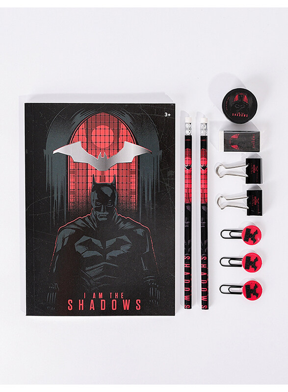

Disney Warner Bros. Batman I Am The Shadows Stationery Set, 10 Piece, Black