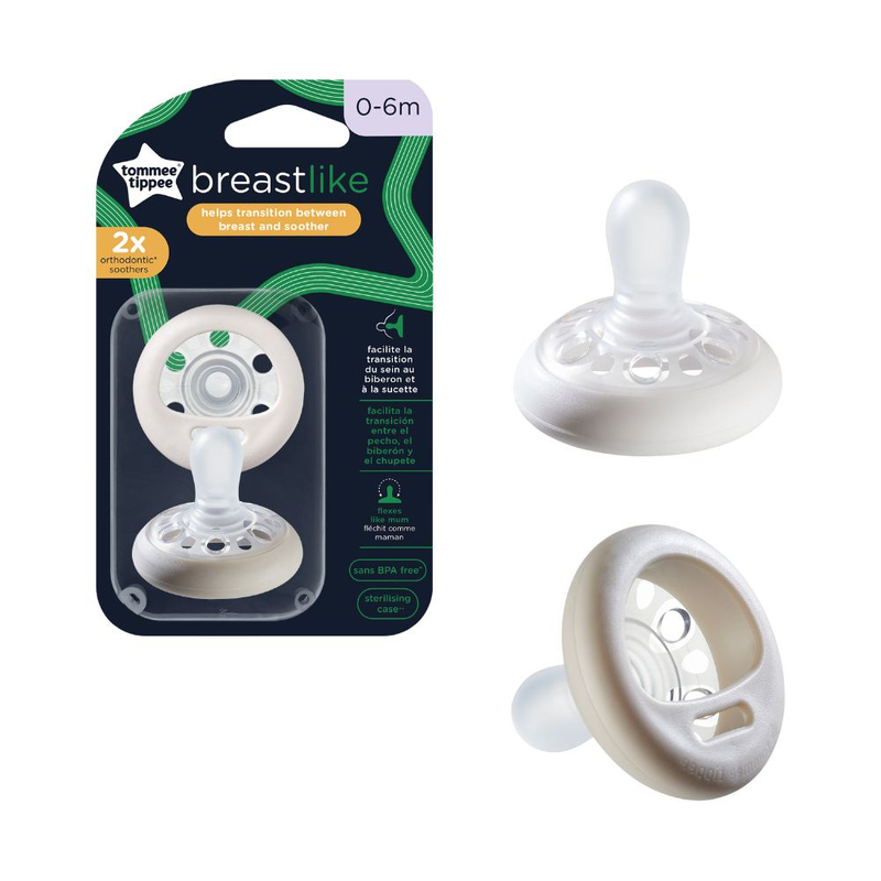 Tommee Tippee Breast Like Soother, 2 Piece, White