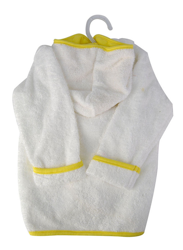 Disney Winnie The Pooh Cover Up Hooded Terry Robe for Kids, 6-36 Months, White/Yellow 