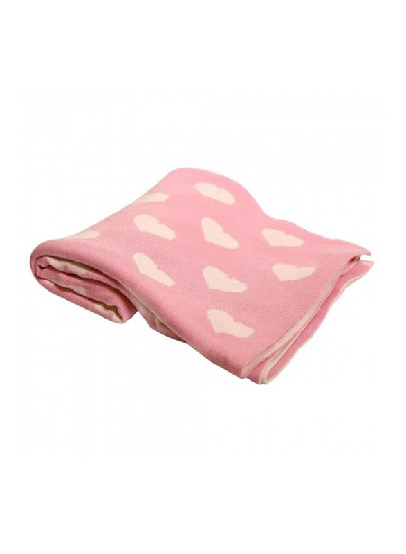 

Pluchi Little Hearts Baby Blanket, Pink