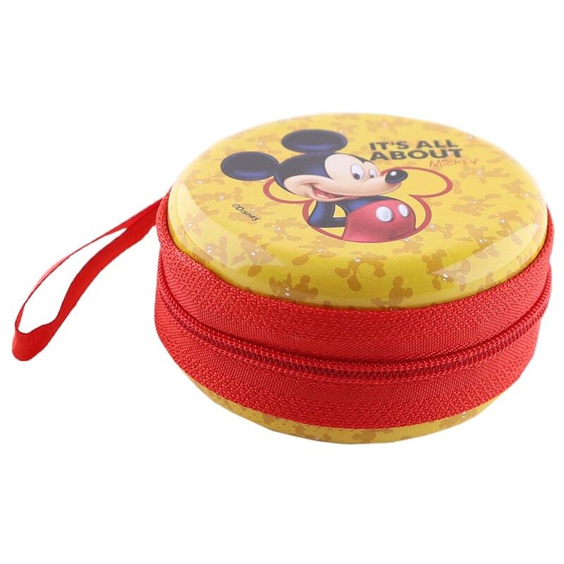 

Disney Mickey Kids Tin Case Multipurpose Pouch For Boys, Yellow/Red
