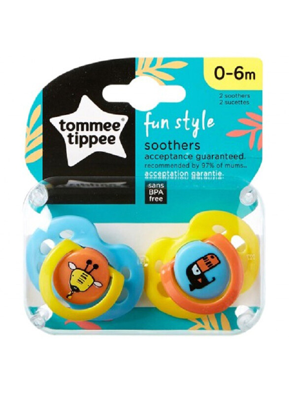 

Tommee Tippee Giraffe & Bird Fun Style Soother, 2 Piece, Multicolour