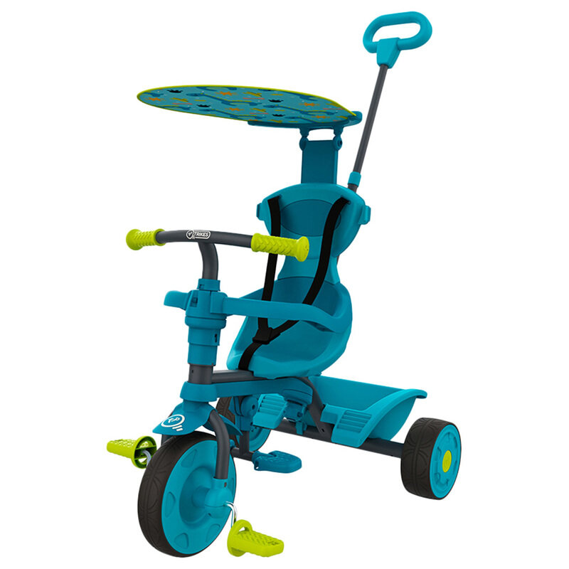 

Mookie TP Trikes 4-in-1 Dino Discovery Tricycle for Kids, Ages 10-36 Months, Blue/Black