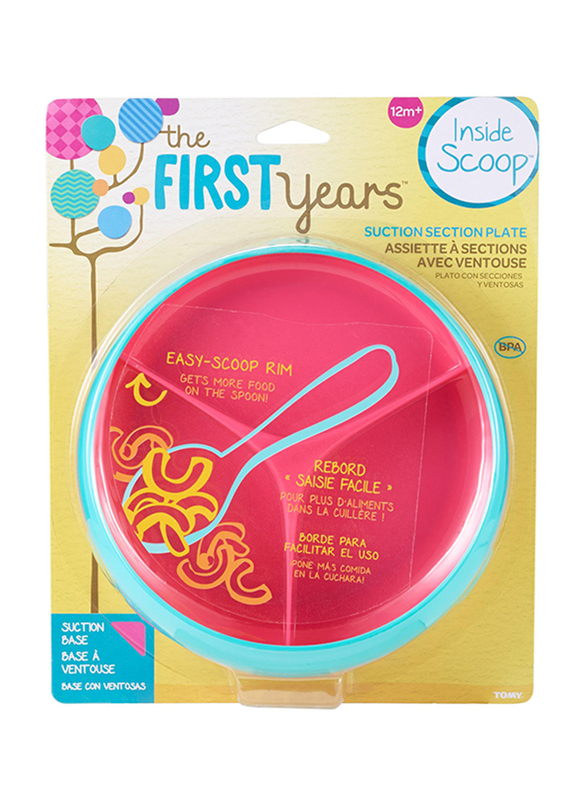 The First Years Inside Scoop Suction Sectioned Plate, Green/Blue
