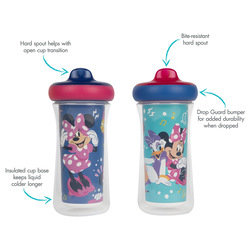 The First Years Minnie Insulated Sippy Cups, Pack of 2, Multicolour