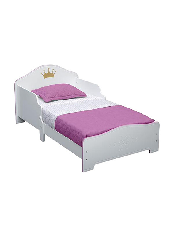 

Delta Children Princess Crown Wood Toddler Bed, White/Pink