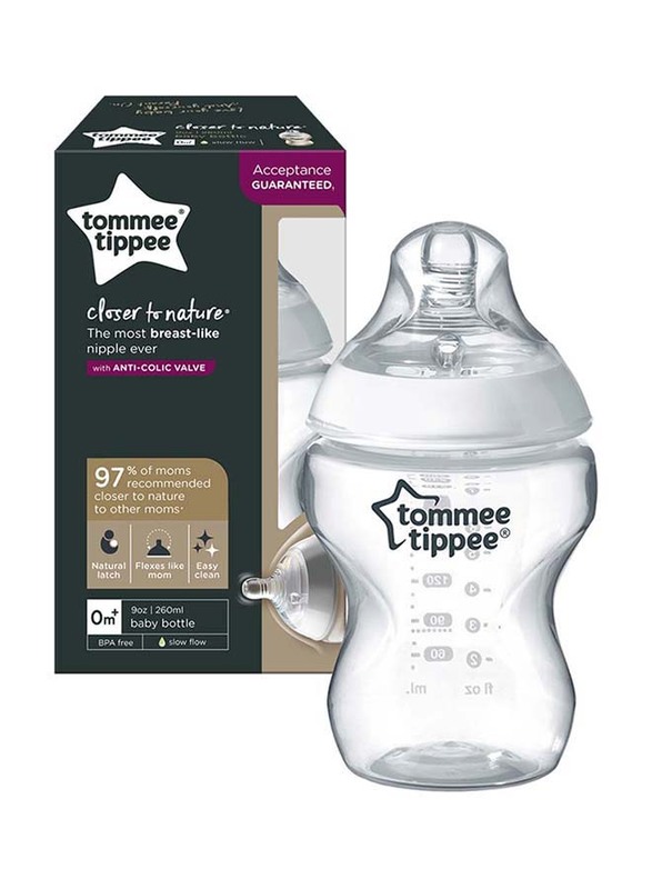 Tommee Tippee Closer to Nature Feeding Bottle, 260ml, Clear