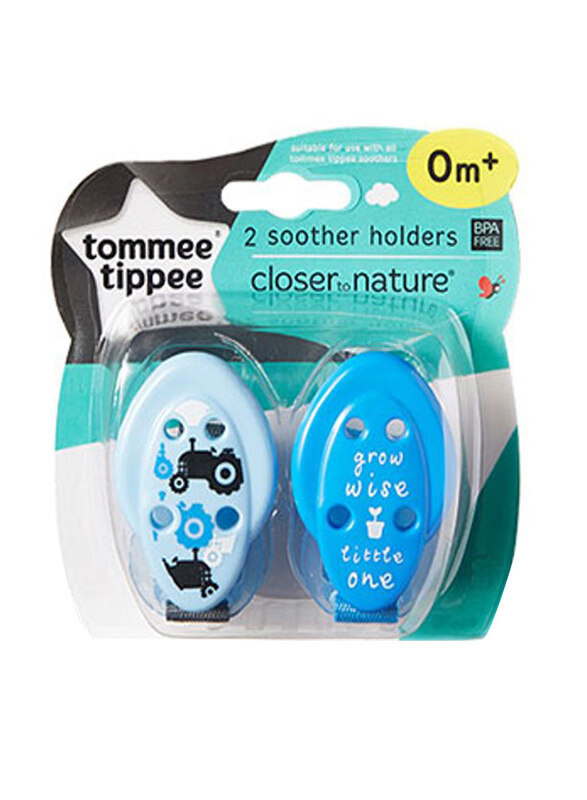 

Tommee Tippee Closer to Nature Soother Holder All Languages, 0+ Months, Blue