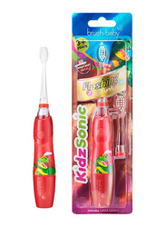 Brush Baby New Kidzsonic Dinosaur Electric Toothbrush, 2 Pieces, Red