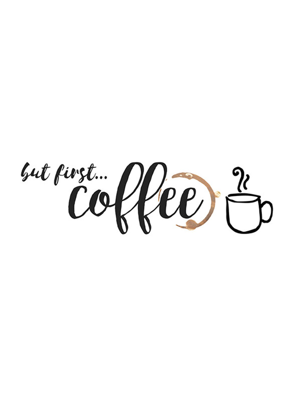 

Roommates But First Coffee Quote Peel & Stick Wall Decals, Black/Brown