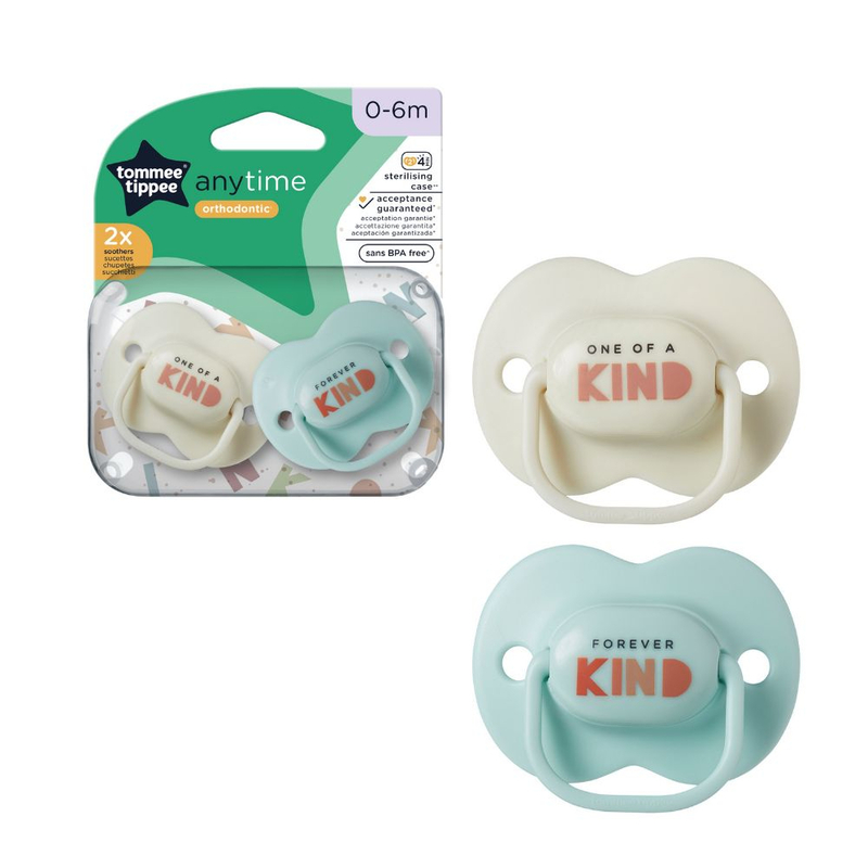 Tommee Tippee Anytime Soother, 2 Piece, Assorted Colour