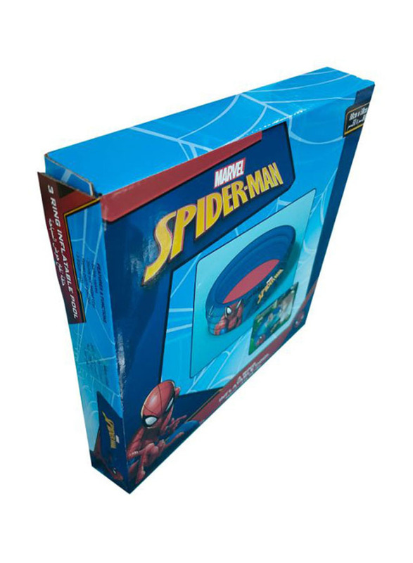 Marvel Spiderman Printed Kids Inflatable Swimming Pool, Navy Blue