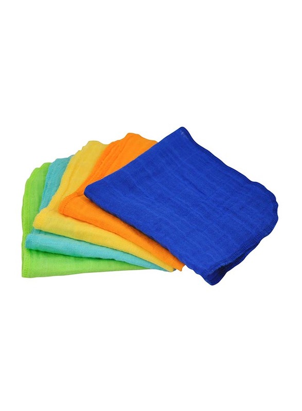 Green Sprouts Muslin Face Cloths, 5 Pieces, Blue