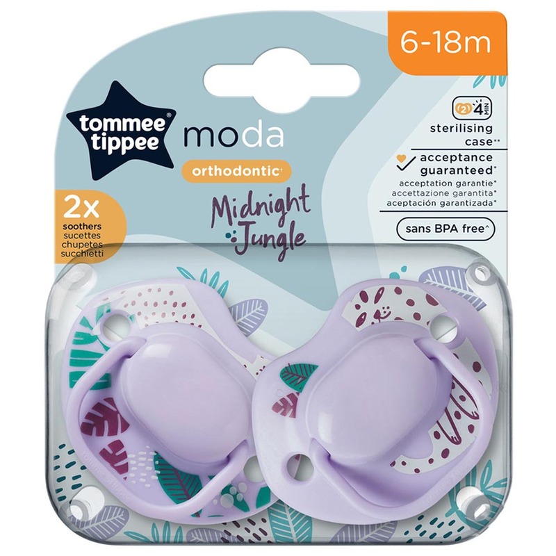 Tommee Tippee Moda Soother, 2 Pieces, Purple