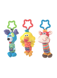 Playgro Tinkle Trio Activity Clip for Prams, Novelty Toys, 3 Pieces, 3+ Months