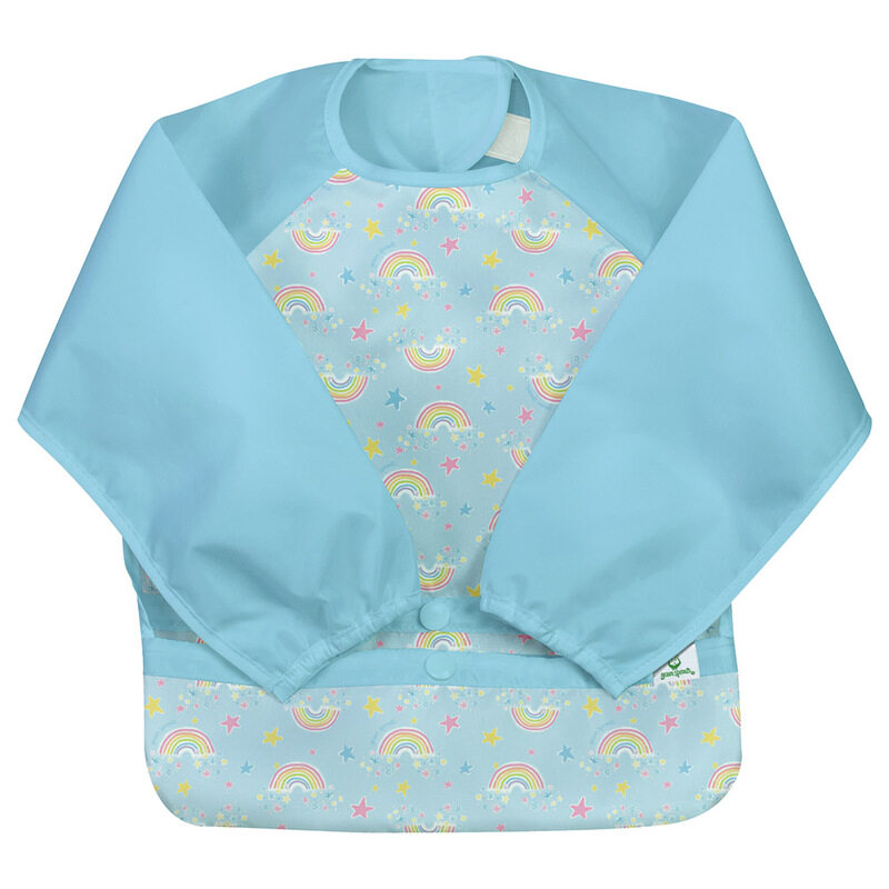 

Green Sprouts Snap & Go Easy Wear Long Sleeve Rainbow Design Bib, Aqua