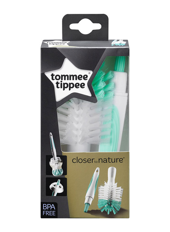 Tommee Tippee Closer to Nature Bottle Brush and Teat Brush, Aqua