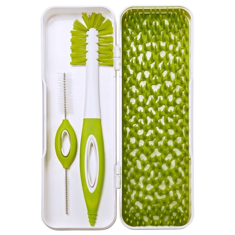 

Boon Trip Travel Drying Rack & Bottle Brushes Set, Green