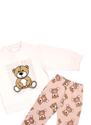 Aiko Kids Sweat Top & Wide Leg Pants Set, 2 Piece, 3-6 Months, Beige