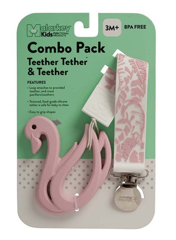 

Munch Baby Feather Swan Teether & Tether, Pink