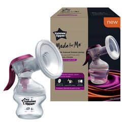 Tommee Tippee Made for Me Manual Breast Pump, Clear/Pink