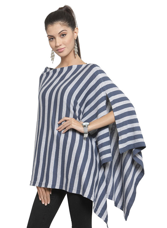 Pluchi Knitted Kia Tea Fashion/Maternity Poncho for Women, Grey