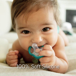 Nanobebe Flexy Pacifier for 3 Months+, 4 Pieces, Grey/Teal