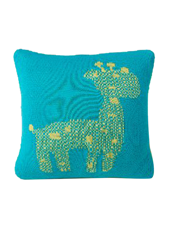 Pluchi Giraffe Baby Pillow, Green/Blue